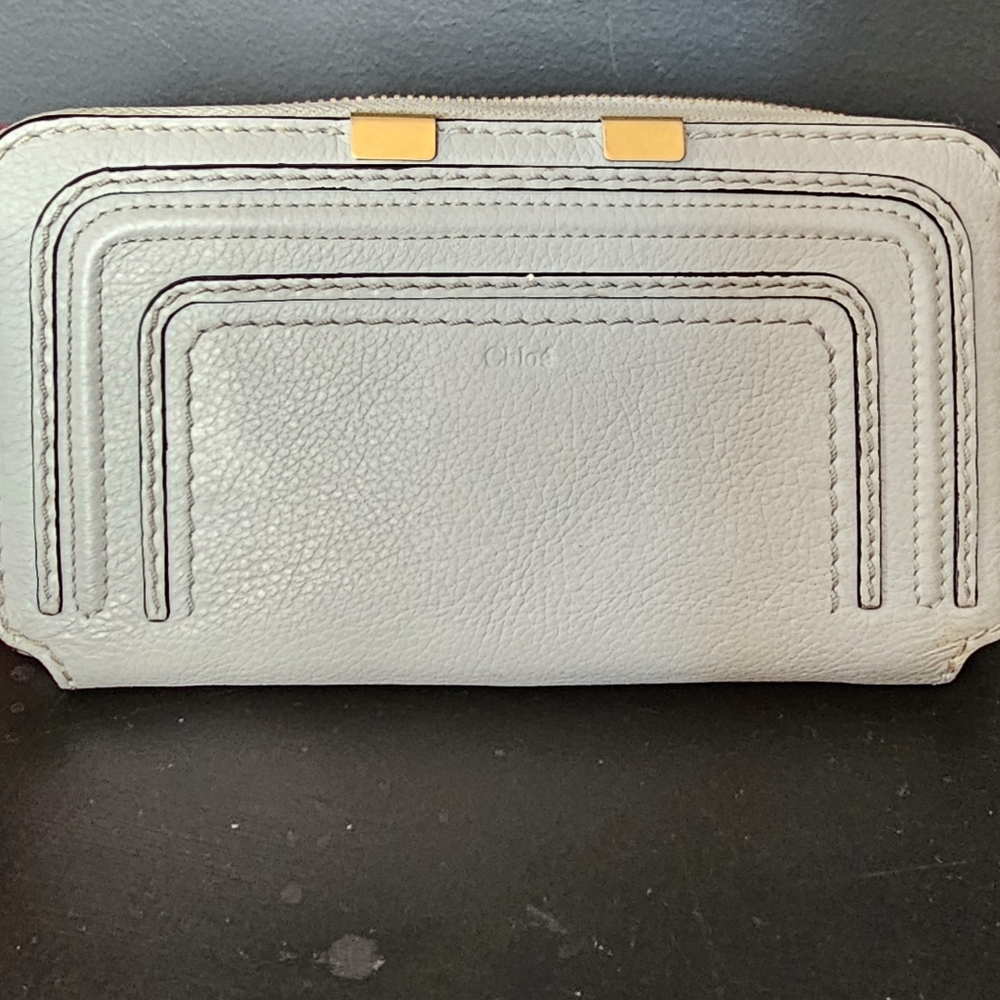 Chloe Marcie Leather Continental Wallet, missing exterior zipper pull